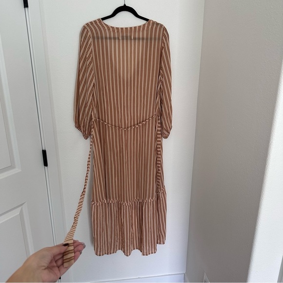 Faithfull The Brand Matilda Peasant High Low Dress Almeria Striped Size XS Women - Picture 9 of 9